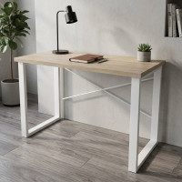 Письмовий стіл Ferrum-decor Драйв 750x1200x600 Білий метал ДСП Дуб Сонома 32 мм (FRD-103334)