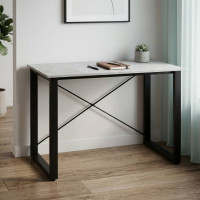 Письмовий стіл Ferrum-decor Драйв 750x1400x600 Чорний метал ДСП Бетон 32 мм (FRD-103344)