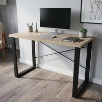 Письмовий стіл Ferrum-decor Драйв 750x1400x700 Чорний метал ДСП Дуб Сонома 32 мм (FRD-103404)
