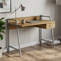 Письмовий стіл Ferrum-decor Комфорт 750x1000x600 Сірий метал ДСП Дуб Артизан 32 мм (FRD-103434)