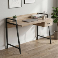 Письмовий стіл Ferrum-decor Комфорт 750x1200x600 Чорний метал ДСП Дуб Сан-Марино 32 мм (FRD-103444)