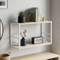 Книжная полка универсальная Ferrum-decor Стим 1 38x63x26 белый ДСП Дуб Сонома 16мм (FRD-104094)