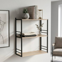Книжкова полиця універсальна Ferrum-decor Стім 2 74x63x26 чорний ДСП Дуб Сан-Марино 16мм (FRD-104104)