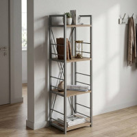 Етажерка 4/34 Ferrum-decor Серії Конект 120x34x28 сірий ДСП Дуб Сан-Марино 16мм (FRD-104284)