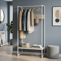 Вішалка модульна підлогова Ferrum-decor Треліс 12 180x90x38 білий ДСП Дуб Сан-Марино 16мм (FRD-104314)