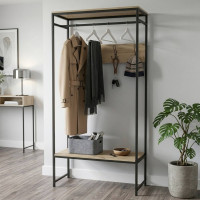 Вішалка модульна підлогова Ferrum-decor Треліс 14 180x90x38 чорний ДСП Дуб Сан-Марино 16мм (FRD-104344)