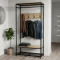 Вешалка напольная модульная Ferrum-decor Трелис 15 180x90x38 черный ДСП Дуб Сонома 16мм (FRD-104364)