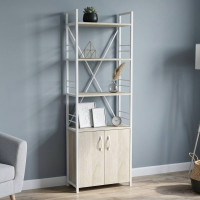 Етажерка 4/60 Ferrum-decor Серії Конект із тумбою 179x60x28 Білий ДСП Сонома (FRD-104494)