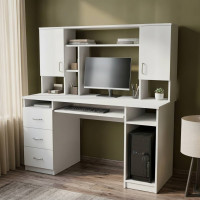 Стол компьютерный Анжело Ferrum-decor 1400x1422x600 ДСП Белое 16 мм (FRD-104704)