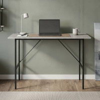 Стол письменный LINE Тайм Ferrum-decor 750x1200x500 Черный металл ДСП Бетон 16 мм (FRD-104884)