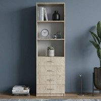 Шкаф Анжело Ferrum-decor на 3 полки с 4 ящика 1900x600x380 ДСП Дуб Сан-Марино 16 мм (FRD-104984)