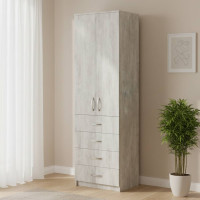 Шкаф Анжело Ferrum-decor на 3 полок с 2 дверями и 4 ящика 1900x600x380 ДСП Бетон 16 мм (FRD-104994)