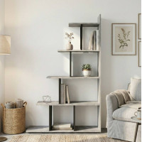 Этажерка Ferrum-decor Стелла 1600x1020x300 Черный металл ДСП Бетон (FRD-105482)