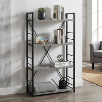 Етажерка 4/60 Ferrum-decor Серії Конект 120x60x28 чорний ДСП Бетон 16мм (FRD-105552)