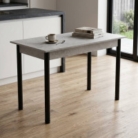 Стол кухонный Ferrum-decor Бенита 75x120x80 Черный ДСП Бетон 16мм (FRD-105572)