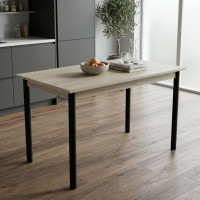 Стол кухонный Ferrum-decor Бенита 75x120x70 Черный ДСП Сонома 16мм (FRD-106282)