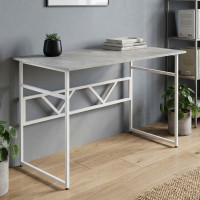 Стіл письмовий Раян Ferrum-decor 750x1000x600 Білий метал ДСП Бетон 16 мм (FRD-106472)
