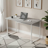 Стіл письмовий Коді Ferrum-decor 75x140x60 Білий метал ДСП Бетон 16 мм (FRD-106592)