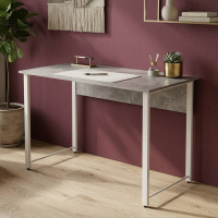 Стол письменный Курт Ferrum-decor 75x120x60 Белый металл ДСП Бетон 16 мм (FRD-106622)