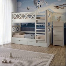 Двоярусне дитяче ліжко Mebigrand Мальта Синій (S 7010 R 90B) 80х190 см з ящиками (MBG-2301)