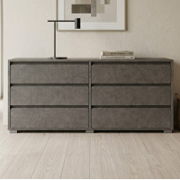 Комод на 6 шухляд LION АРТ-3 160х43х80 см Бетон темний (LION-045420)