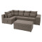 Кутовий ортопедичний диван Мекко Chester II 3400х1800 + пуф 1340х680 Gold III категорія Austin 4 Stone (MEK-161709)