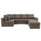 Кутовий ортопедичний диван Мекко Chester II 3400х1800 + пуф 1340х680 Gold III категорія Austin 4 Stone (MEK-161709)