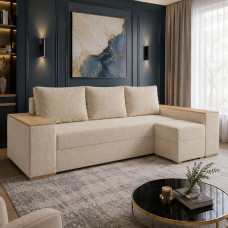 Кутовий ортопедичний диван Мекко Cube Comfort 2650x1600 Lux IІІ категорія Austin 1 Ivory (MEK-161759)