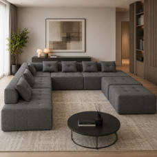 Кутовий диван Мекко Paradise 3500*3500 Perfect III категорія Austin 19 Anthracite (MEK-161509)