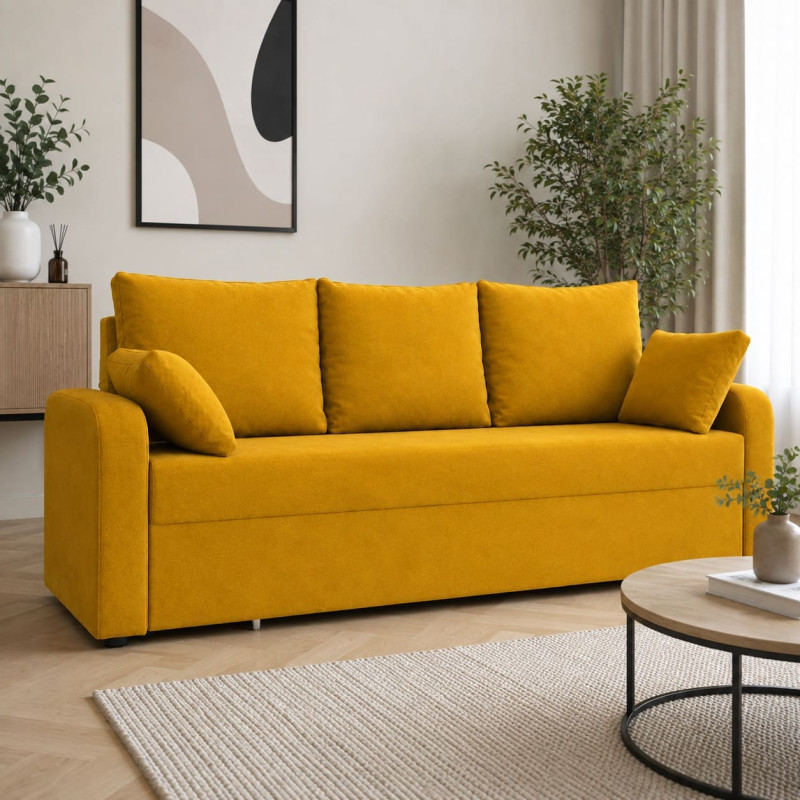 Диван розкладний ортопедичний Мекко Wilson 1950х1450 мм Bonel Standart Hard Plus II категорія Allure Premium Yellow (MEK-161219)