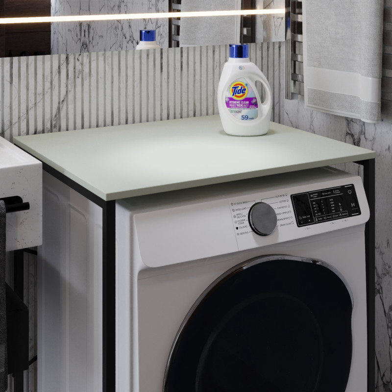 Стелаж-полиця Бафрум 401 Ferrum-decor для пральної машини 90x70,5x60,5 Чорний метал ДСП Кашемір 16 мм (FRD-107576)