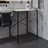 Стелаж-полиця Бафрум 401 Ferrum-decor для пральної машини 90x70,5x60,5 Чорний метал ДСП Кашемір 16 мм (FRD-107576)