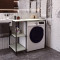 Стелаж-полиця Бафрум 405 Ferrum-decor для пральної машини 90x101x60,5 Чорний метал ДСП Кашемір 16 мм (FRD-107616)