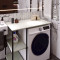 Стелаж-полиця Бафрум 405 Ferrum-decor для пральної машини 90x101x60,5 Чорний метал ДСП Кашемір 16 мм (FRD-107616)