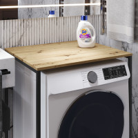 Стелаж-полиця Бафрум 401 Ferrum-decor для пральної машини 90x70,5x60,5 Чорний метал ДСП Дуб Артизан 16 мм (FRD-107356)