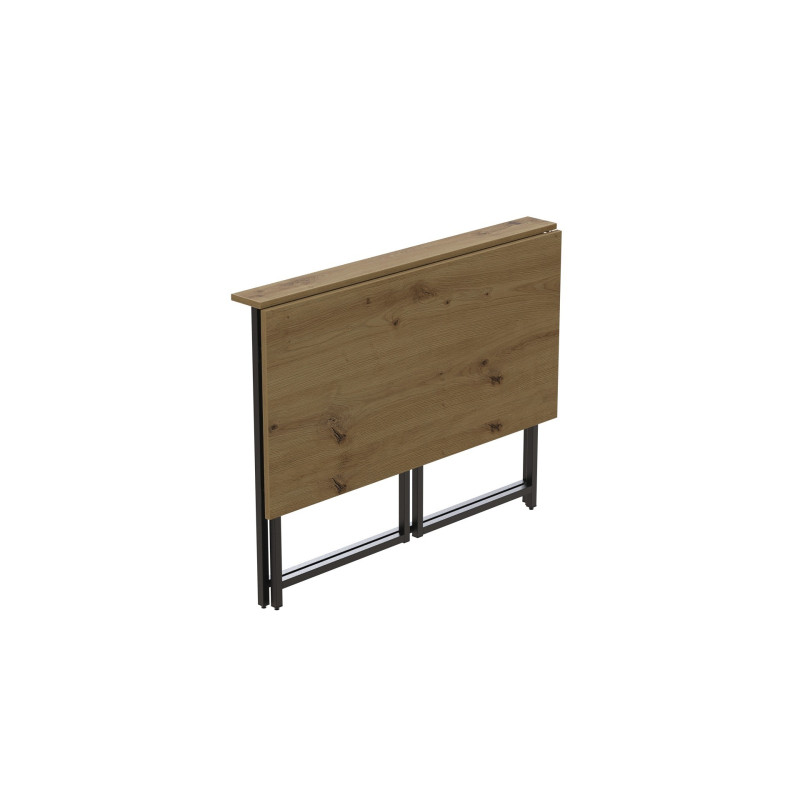 Стіл розкладний Морис 900 Ferrum-decor 750x900x500 Чорний метал ДСП Дуб Артизан 16 мм (FRD-107316)