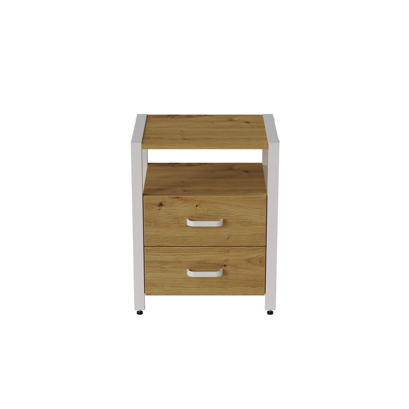 Тумба універсальна Ferrum-decor Вів'єн 2/2 50x41x40 білий ДСП Дуб Артизан 16 мм (FRD-106866)