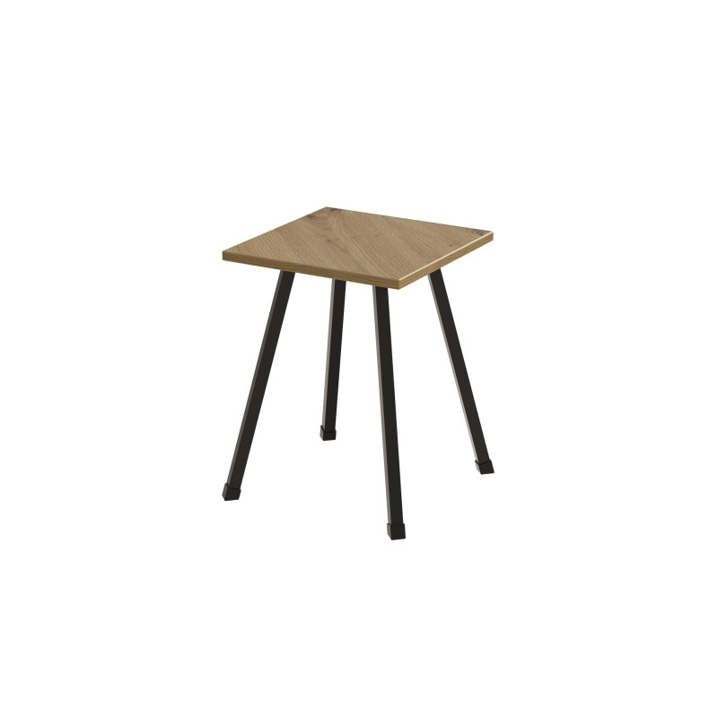 Табурет Ferrum-decor 430x320x320 Чорний метал ДСП Дуб Артизан 16 мм (FRD-106916)