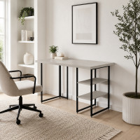 Стіл письмовий Кевин Ferrum-decor 75x120x60 Чорний метал ДСП Кашемір 32 мм (FRD-108126)
