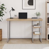 Стол письменный Кевин Ferrum-decor 75x120x60 Серый металл ДСП Дуб Евок Прибрежный 32 мм (FRD-108056)