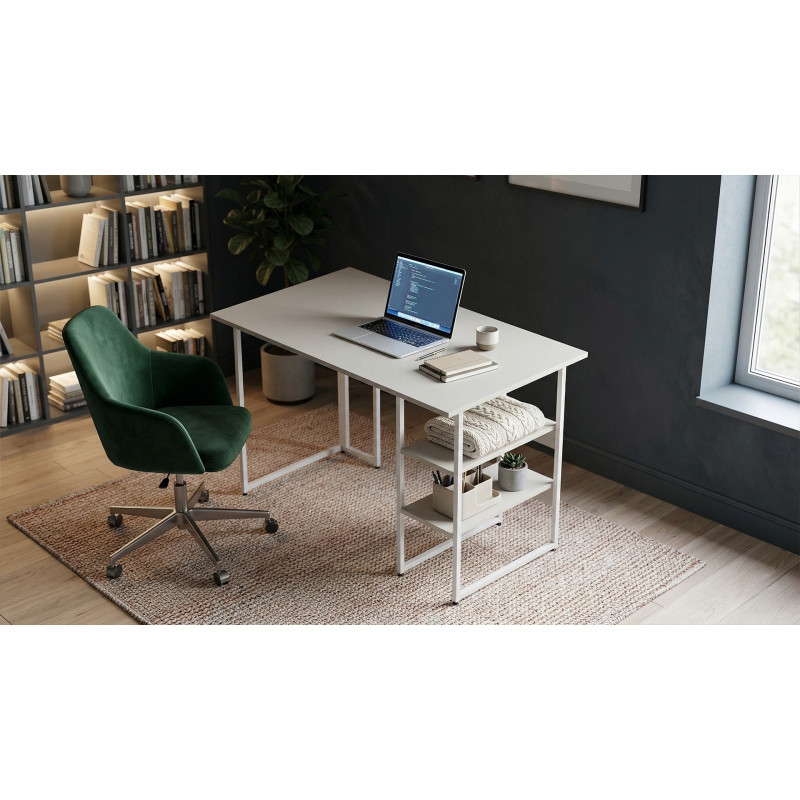 Стіл письмовий Кевин Ferrum-decor 75x100x70 Білий метал ДСП Кашемір 16 мм (FRD-108136)