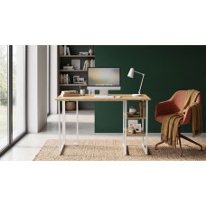 Стіл письмовий Кевин Ferrum-decor 75x140x70 Білий метал ДСП Дуб Евок Прибережний 16 мм (FRD-108076)