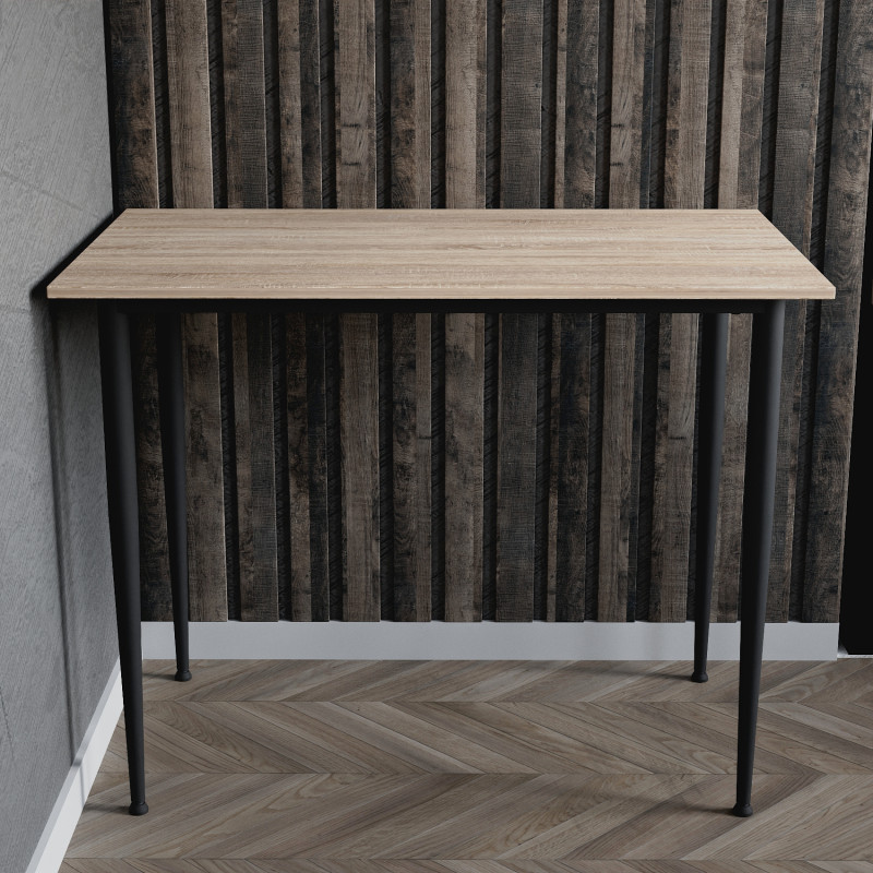 Універсальний стіл Prime Ferrum-decor 750x1400x700 Чорний метал ДСП Дуб Сонома 16 мм (FRD-107676)