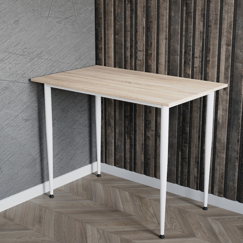 Універсальний стіл Prime Ferrum-decor 750x1000x600 Білий метал ДСП Дуб Сонома 16 мм (FRD-107686)