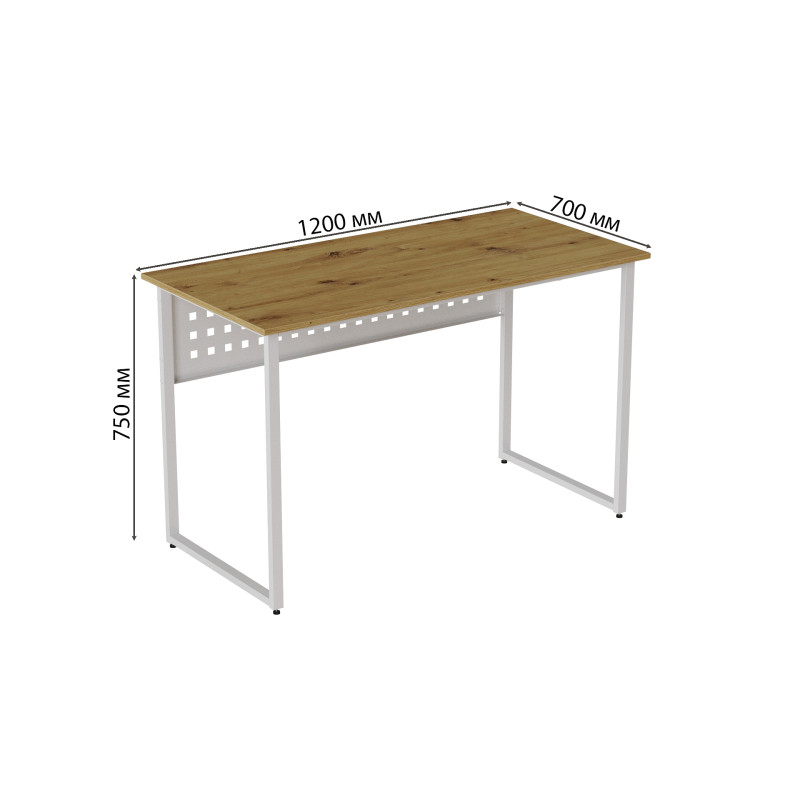Комп'ютерний стіл Ferrum-decor Майк 75x120x70 білий ДСП Дуб Артизан 32 мм (FRD-107116)