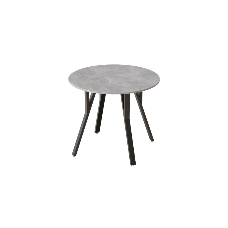 Круглий стіл MARSI 4 870-4 ніжки конусні Ferrum-decor 750x870x870 Чорний метал ДСП Бетон 16 мм (FRD-107436)