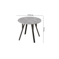Круглий стіл MARSI 4 870-4 ніжки конусні Ferrum-decor 750x870x870 Чорний метал ДСП Бетон 16 мм (FRD-107436)