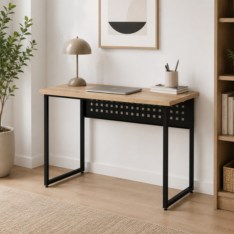 Стіл письмовий Майк Ferrum-decor 75x100x60 Чорний метал ДСП Дуб Кремона Торро 32 мм (FRD-108336)