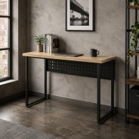 Стіл письмовий Майк Ferrum-decor 75x140x70 Чорний метал ДСП Дуб Кремона Торро 32 мм (FRD-108366)