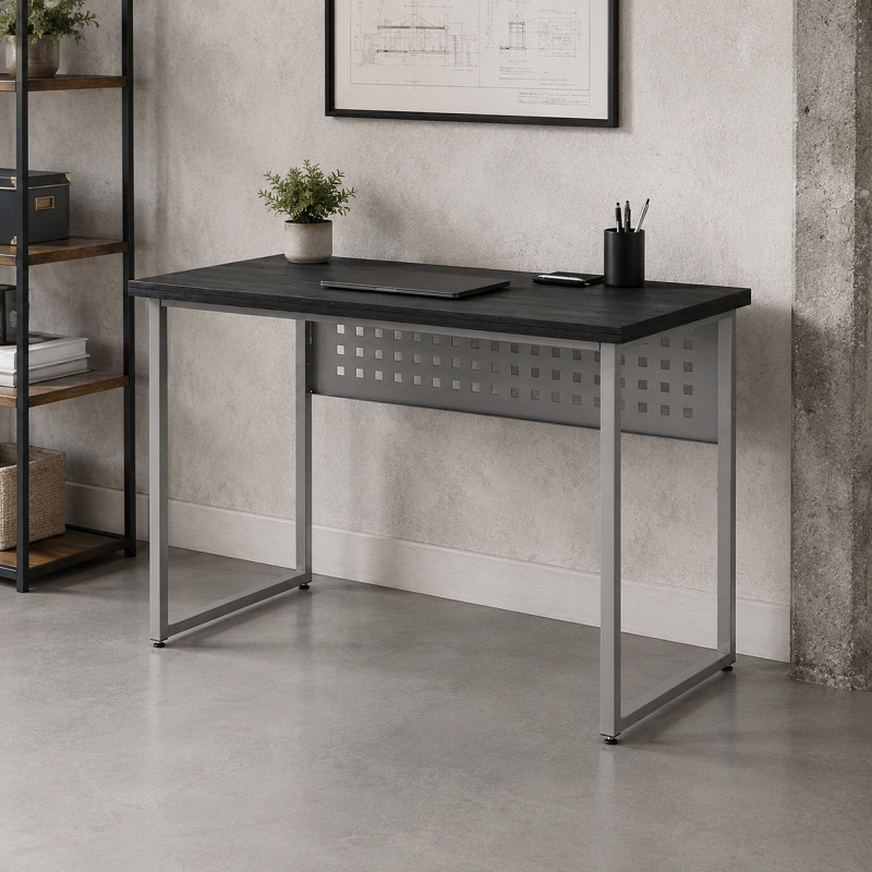 Стіл письмовий Майк Ferrum-decor 75x100x60 Сірий метал ДСП Каштан Арвадонна 32 мм (FRD-108266)